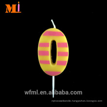 All Grades Pure Paraffin Light Pink Stripe Printed Mini Number Candle Zero For Sale